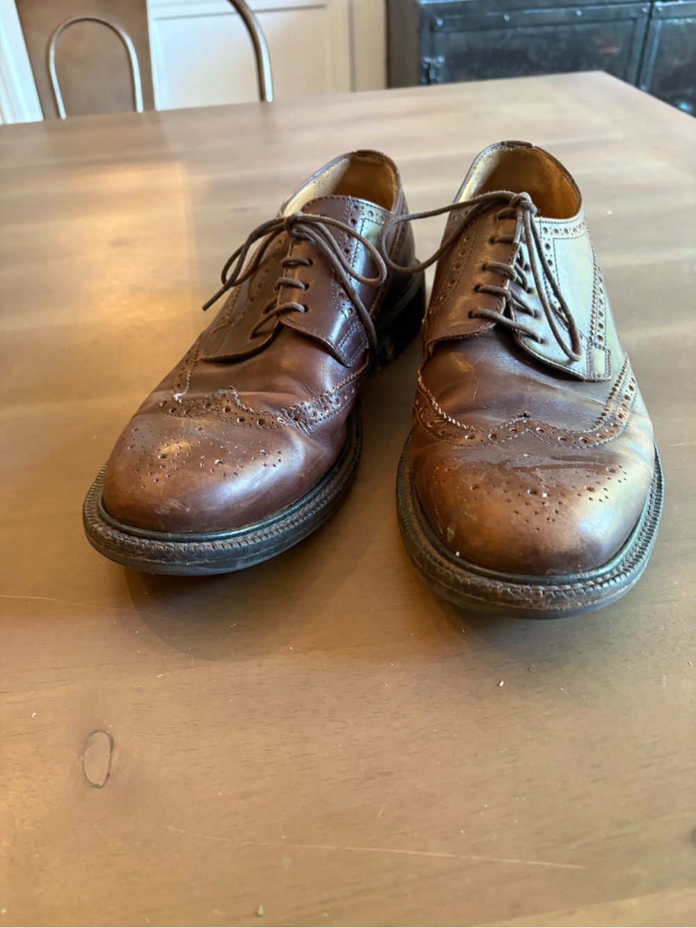 Classic J Crew Brown Men’s Wingtip Dress Shoes